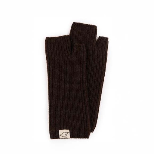 Wrist warmers made of yak wool, dark brown