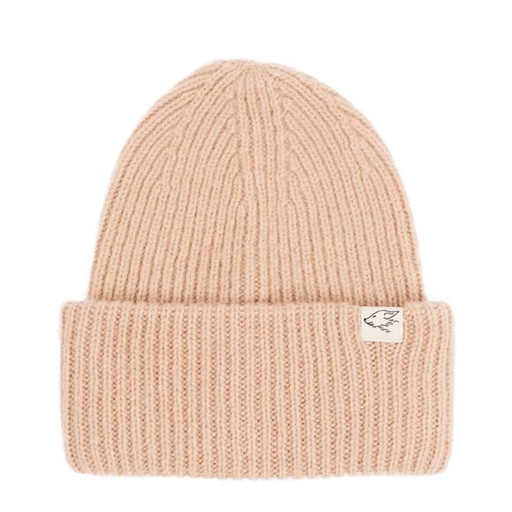 Big camel wool beanie, beige