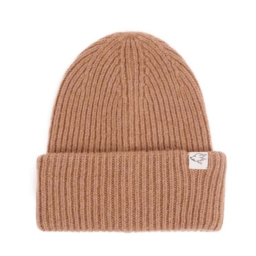 Big camel wool beanie, brown